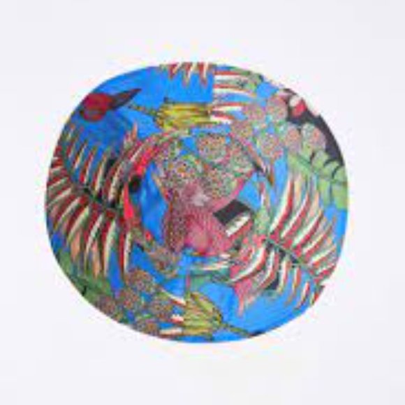 **HOST PICK** Farm Rio Totally Tuiuiu Dirds Amazon Forest Jungle UPF Tie Sun Hat - Picture 2 of 11